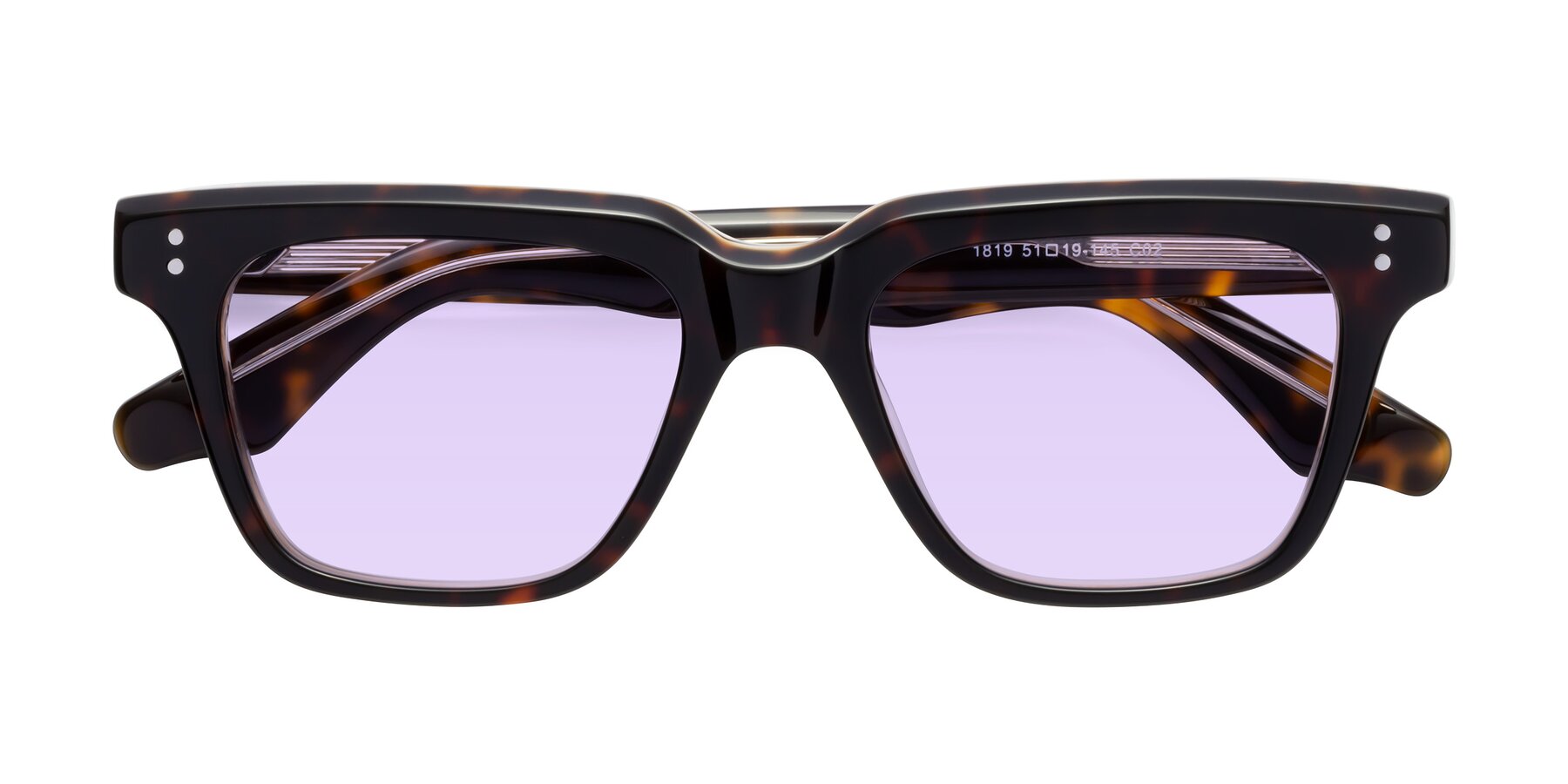 Folded Front of Gates in Tortoise-Clear with Light Purple Tinted Lenses