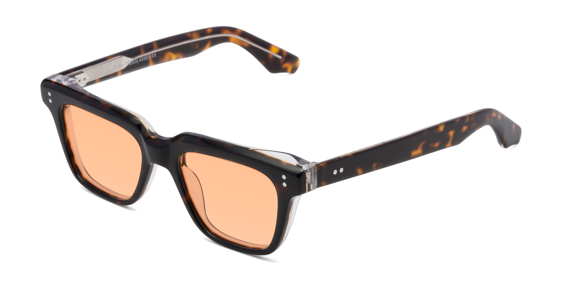 Angle of Gates in Tortoise-Clear with Light Orange Tinted Lenses