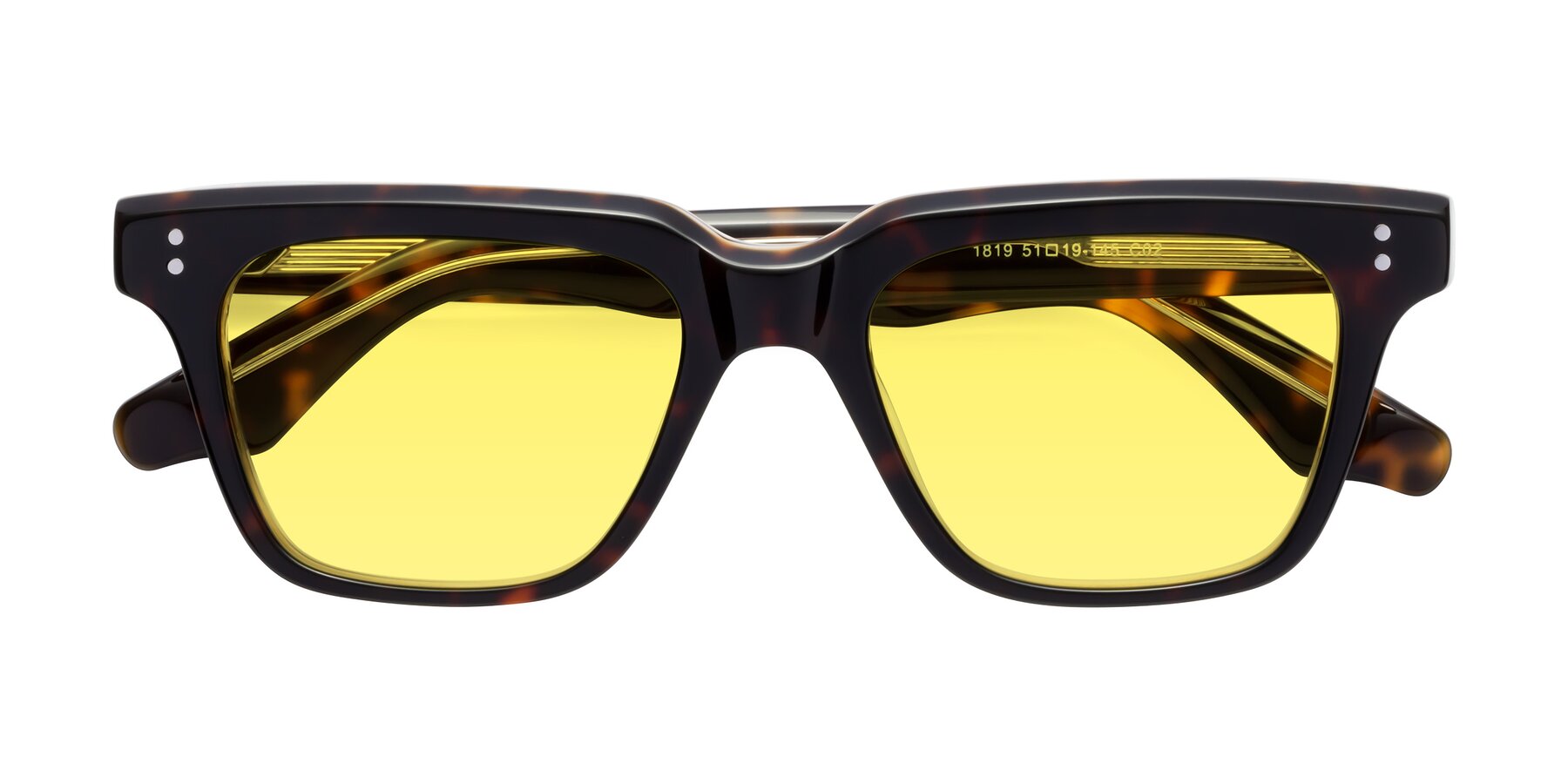 Folded Front of Gates in Tortoise-Clear with Medium Yellow Tinted Lenses