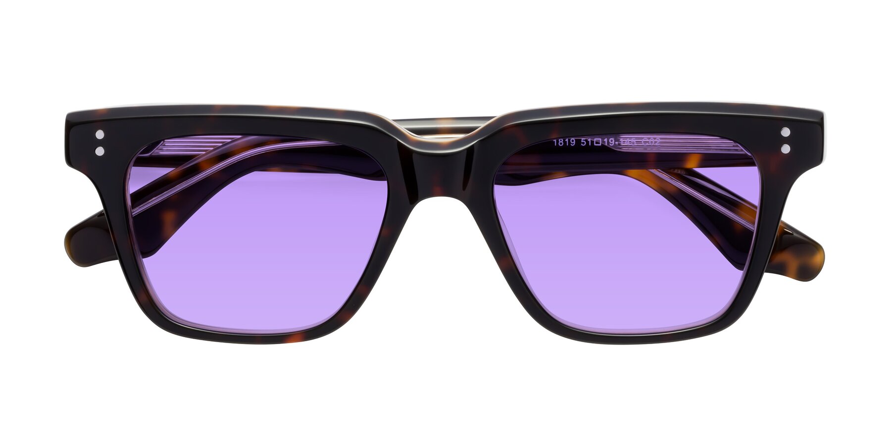 Folded Front of Gates in Tortoise-Clear with Medium Purple Tinted Lenses