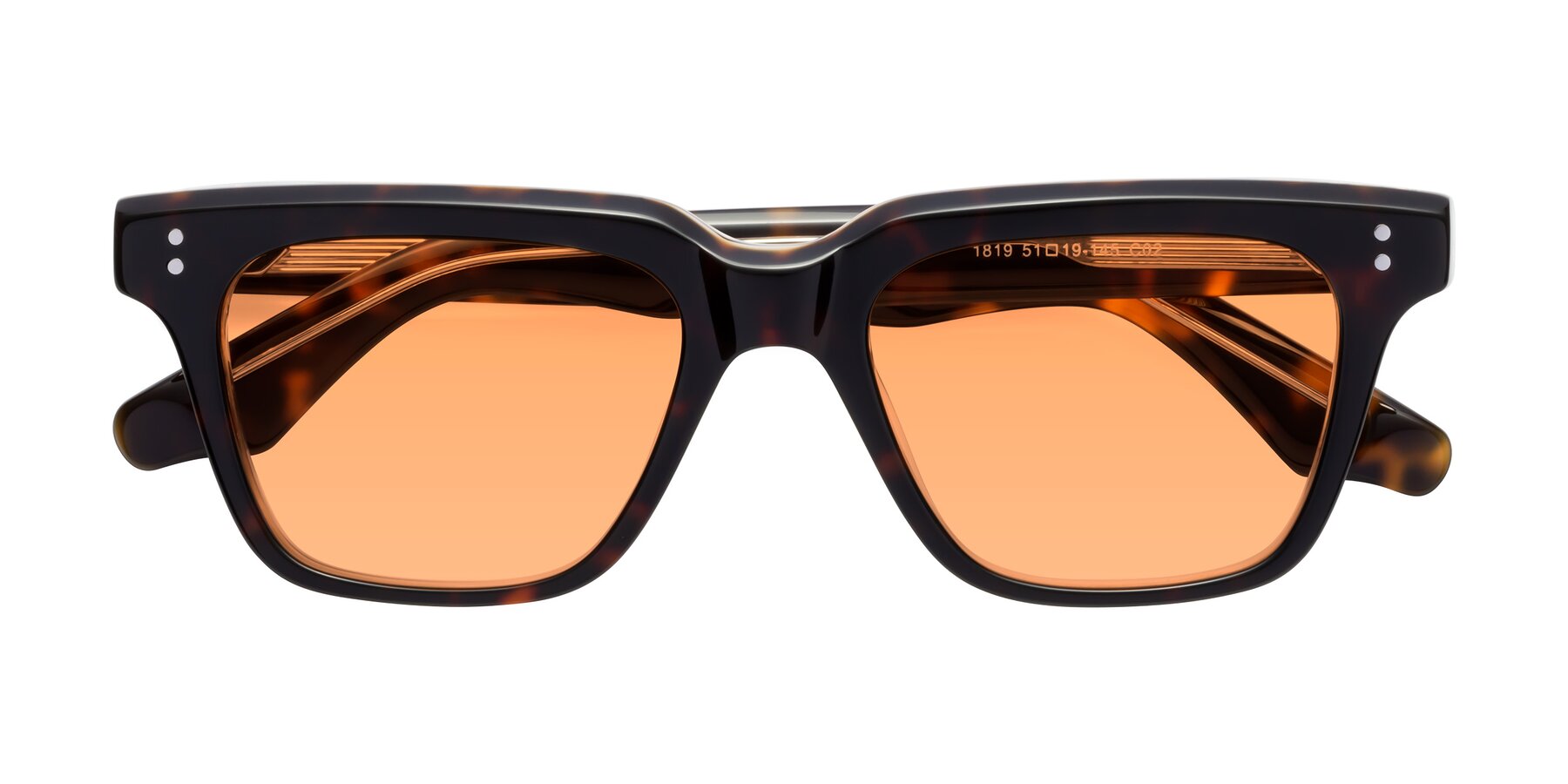 Folded Front of Gates in Tortoise-Clear with Medium Orange Tinted Lenses