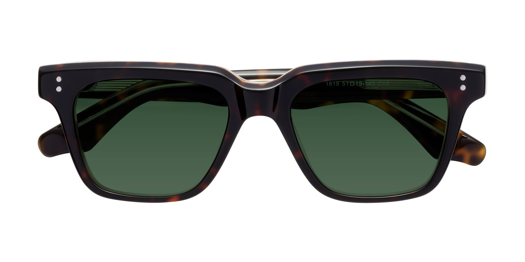 Folded Front of Gates in Tortoise-Clear with Green Tinted Lenses