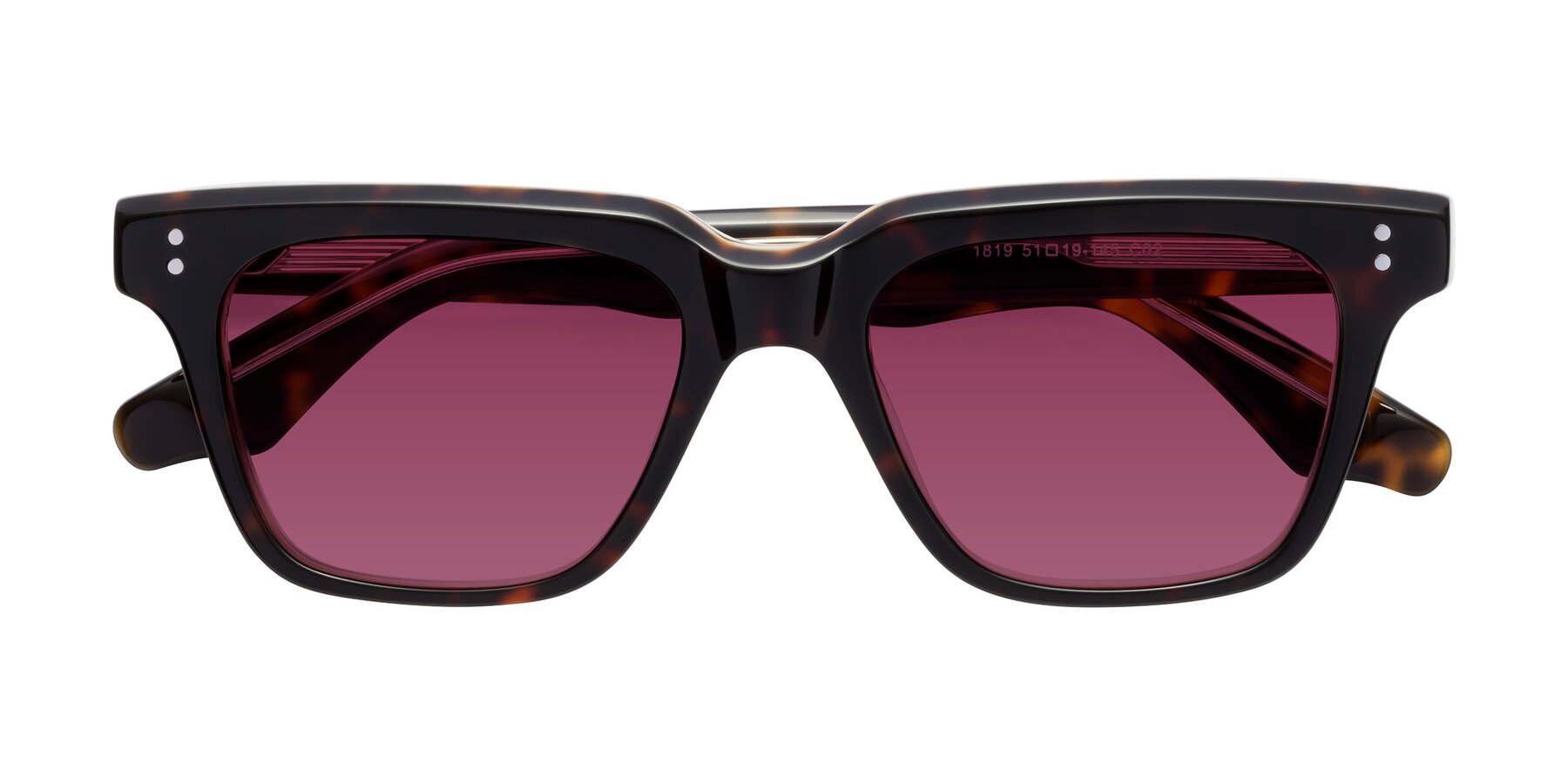 Folded Front of Gates in Tortoise-Clear with Wine Tinted Lenses