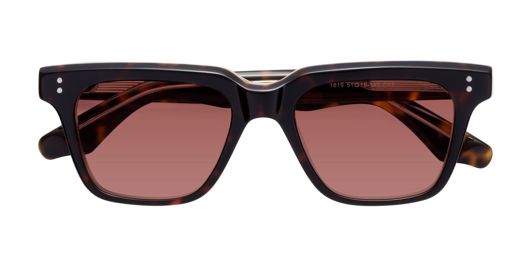 Folded Front of Gates in Tortoise-Clear with Garnet Tinted Lenses