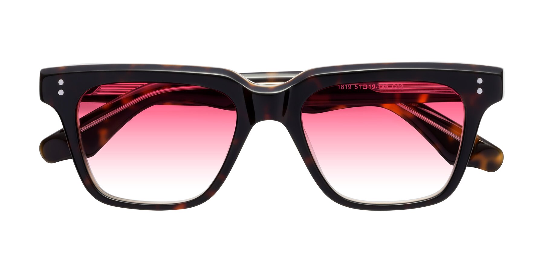 Folded Front of Gates in Tortoise-Clear with Pink Gradient Lenses