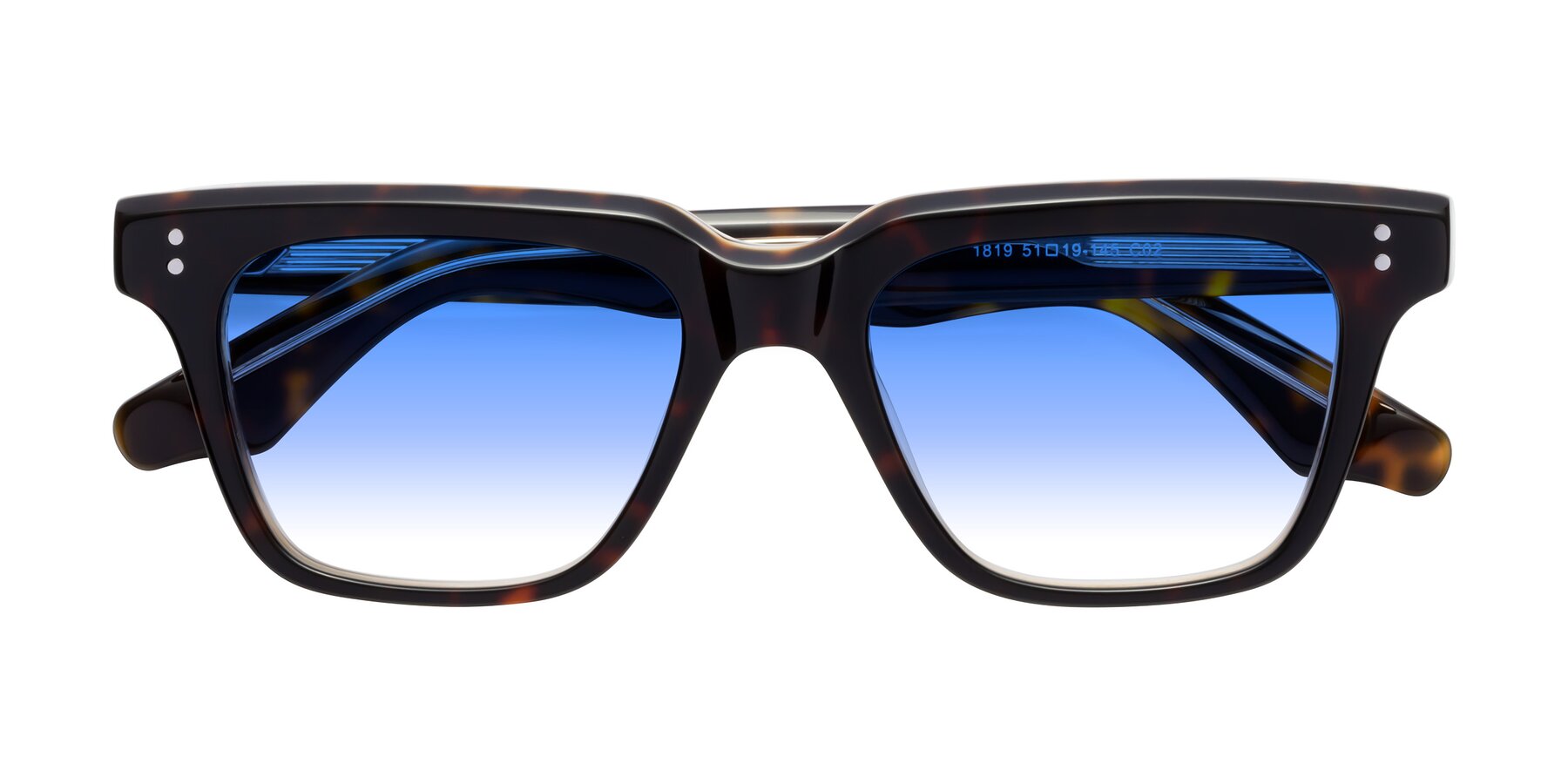 Folded Front of Gates in Tortoise-Clear with Blue Gradient Lenses