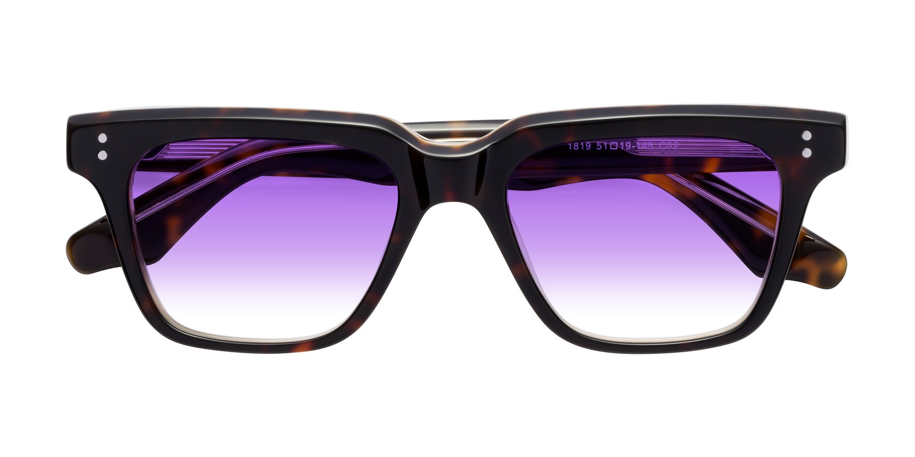 Folded Front of Gates in Tortoise-Clear with Purple Gradient Lenses