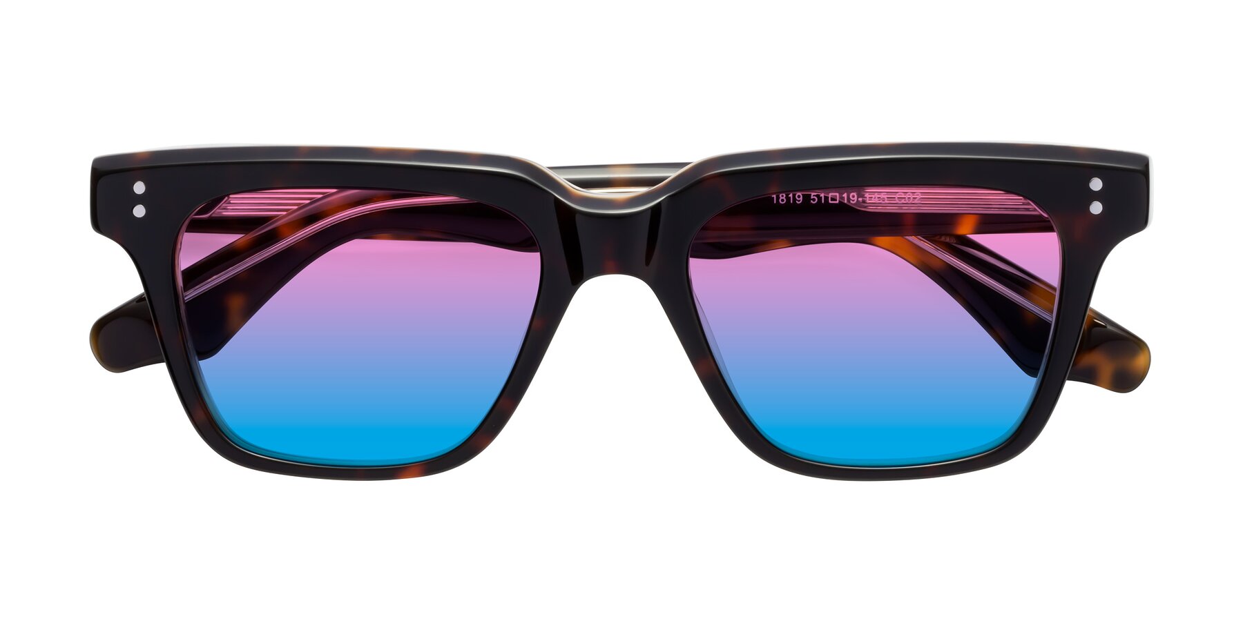 Folded Front of Gates in Tortoise-Clear with Pink / Blue Gradient Lenses