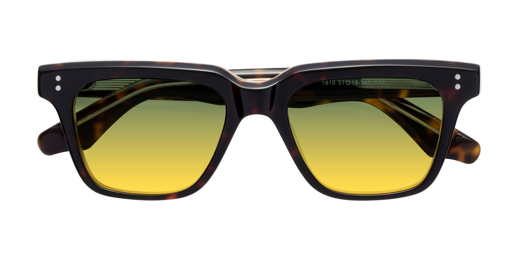 Folded Front of Gates in Tortoise-Clear with Green / Yellow Gradient Lenses