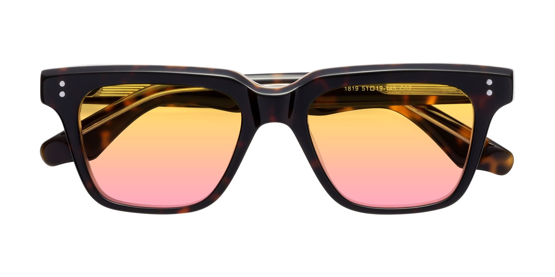 Folded Front of Gates in Tortoise-Clear with Yellow / Pink Gradient Lenses