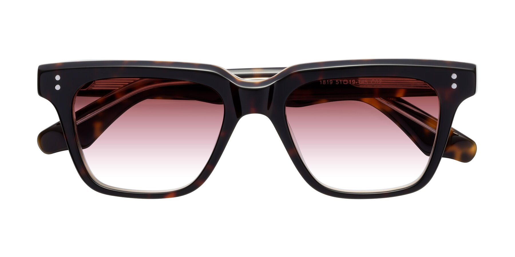 Folded Front of Gates in Tortoise-Clear with Garnet Gradient Lenses