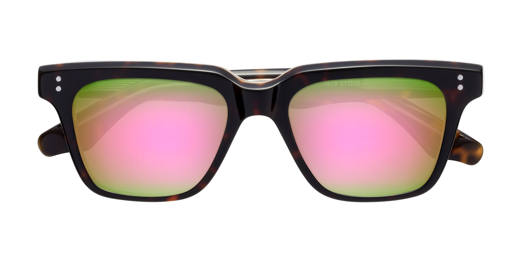Folded Front of Gates in Tortoise-Clear with Pink Mirrored Lenses