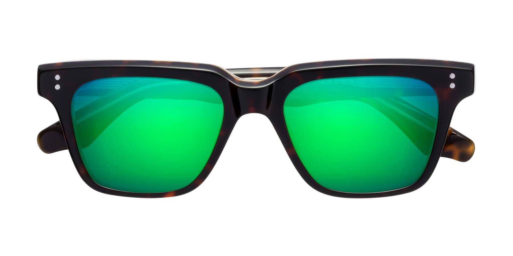 Folded Front of Gates in Tortoise-Clear with Green Mirrored Lenses