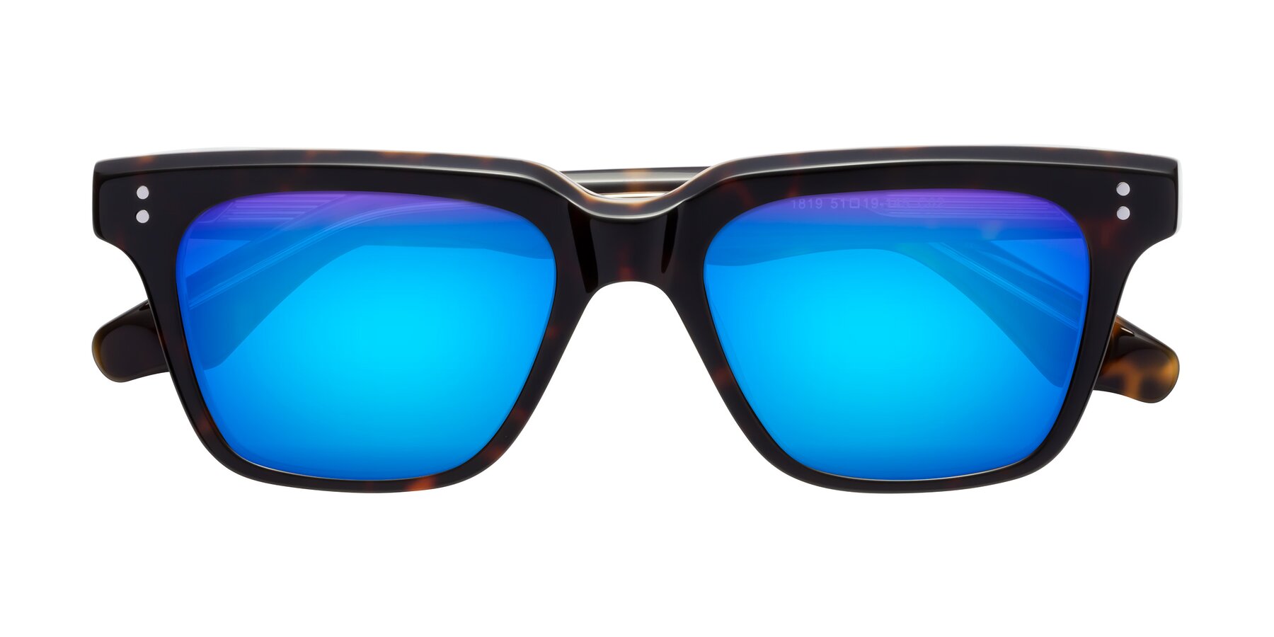 Folded Front of Gates in Tortoise-Clear with Blue Mirrored Lenses