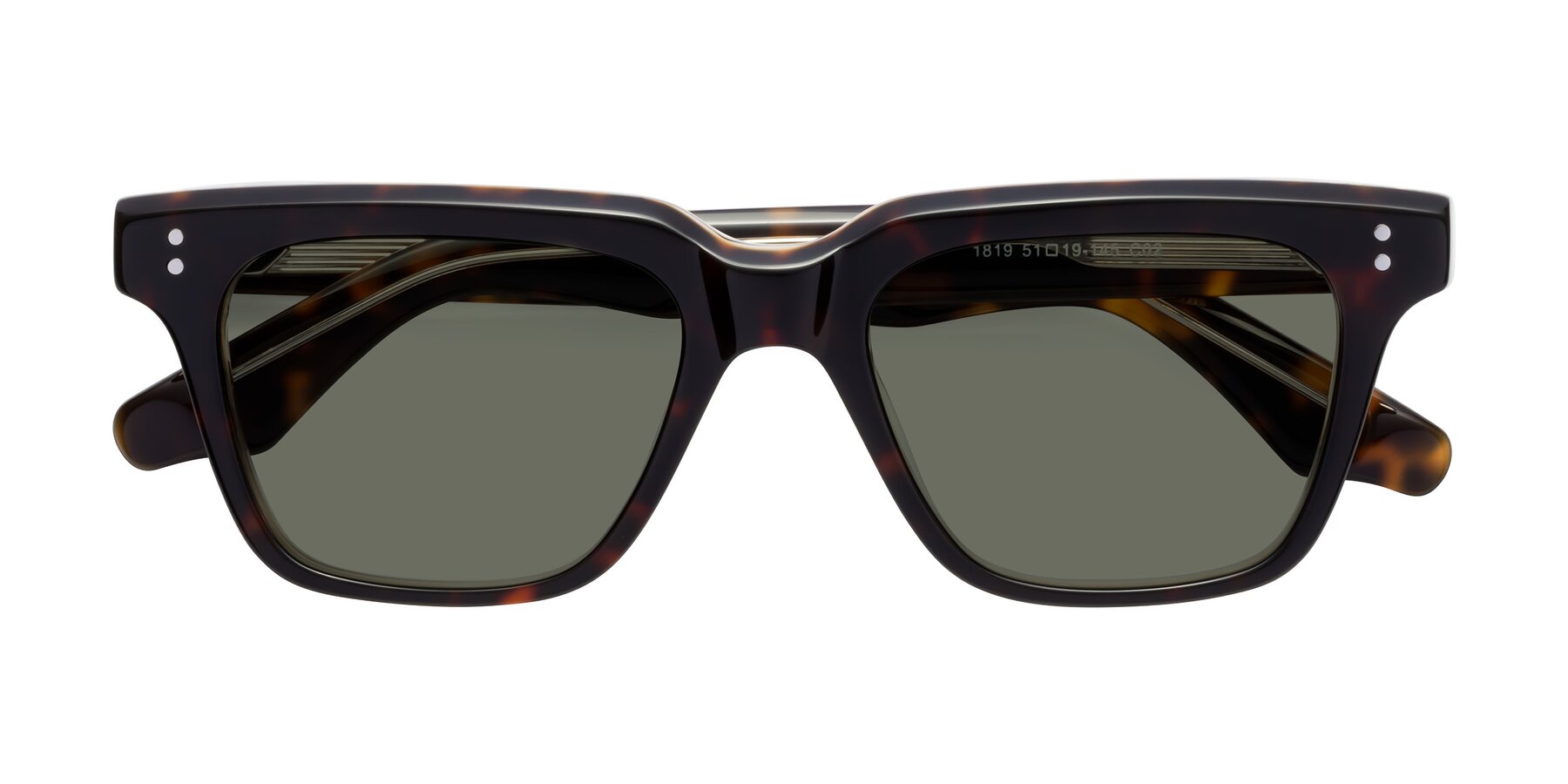 Folded Front of Gates in Tortoise-Clear with Gray Polarized Lenses