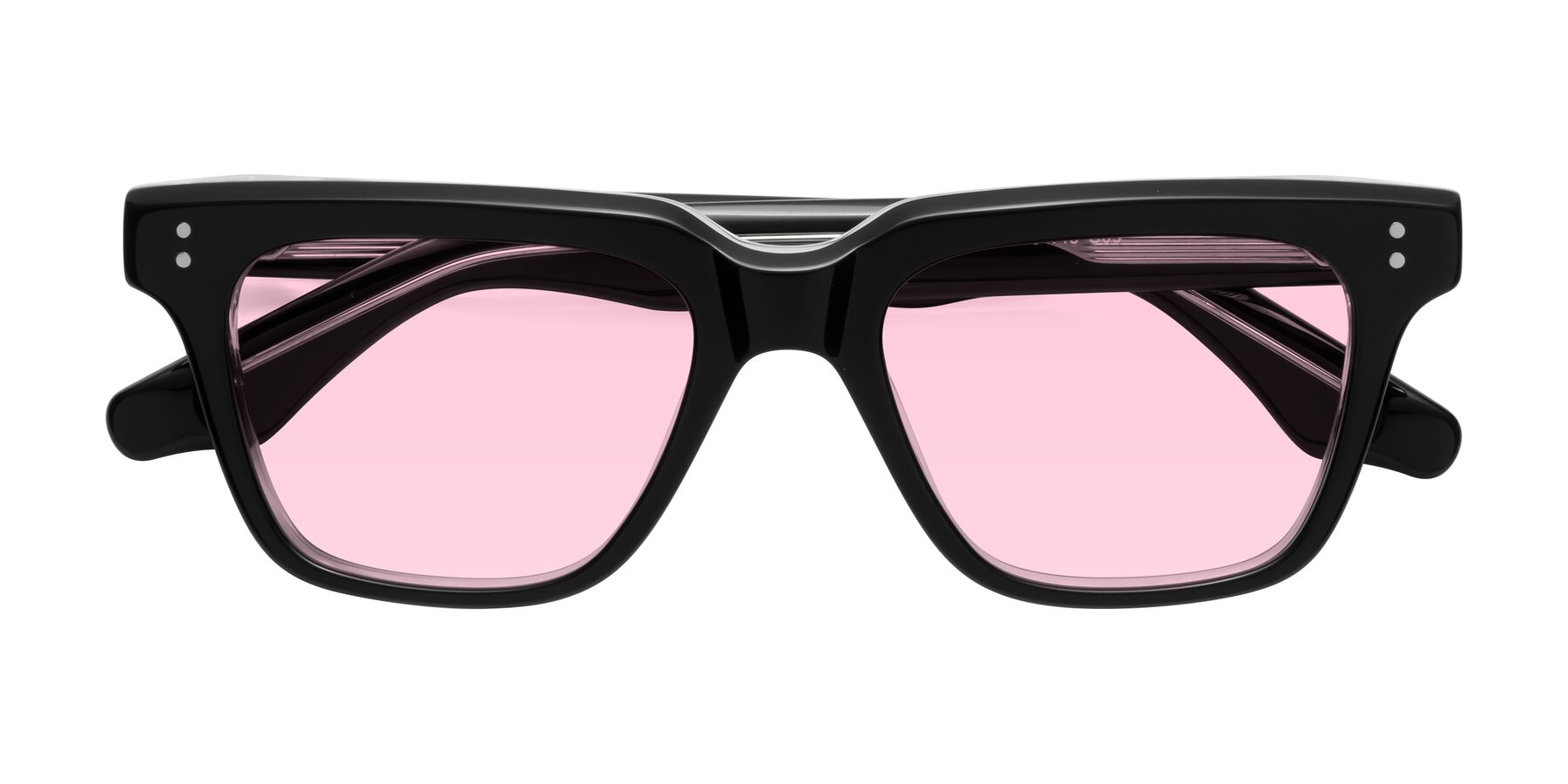 Folded Front of Gates in Black-Clear with Light Pink Tinted Lenses