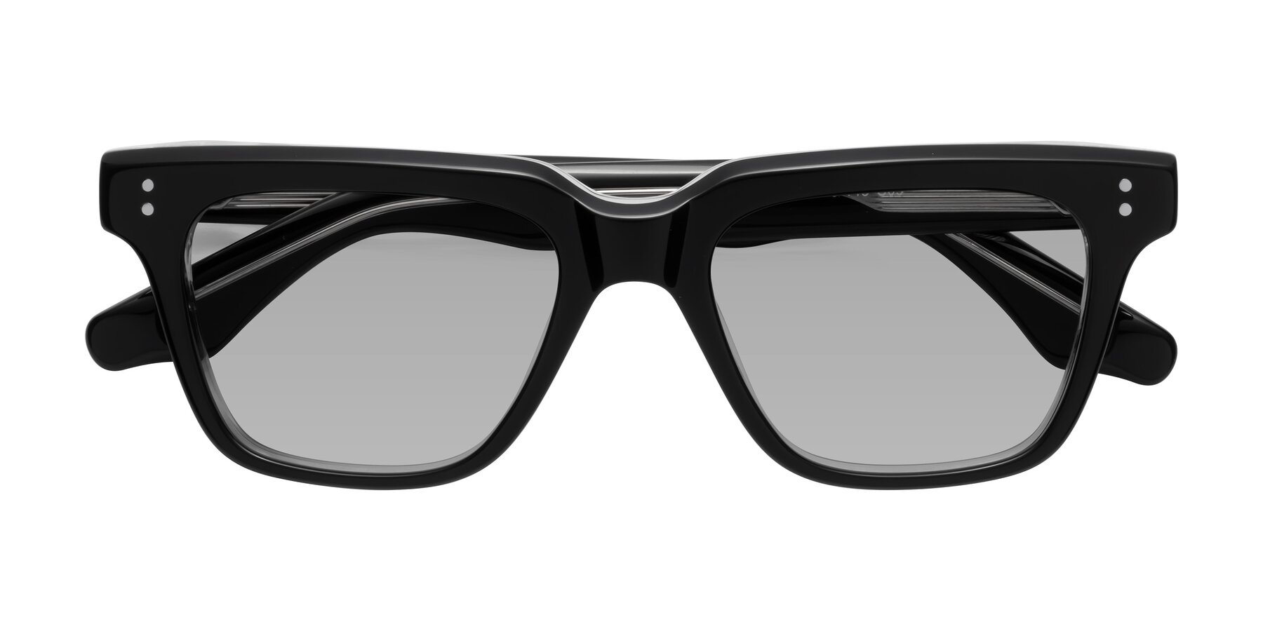 Folded Front of Gates in Black-Clear with Light Gray Tinted Lenses