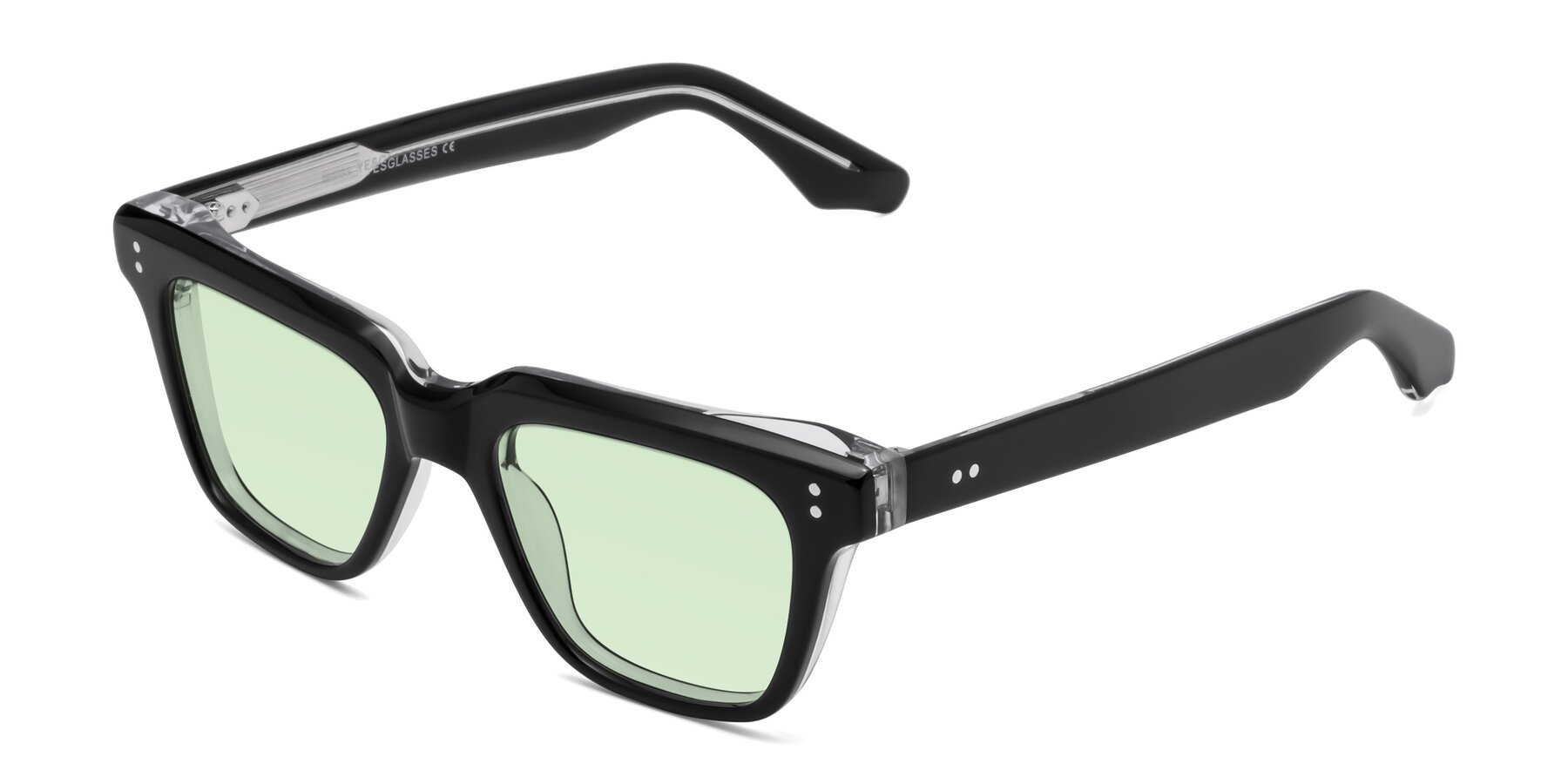 Angle of Gates in Black-Clear with Light Green Tinted Lenses