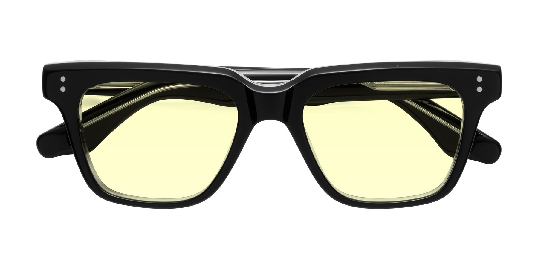 Folded Front of Gates in Black-Clear with Light Yellow Tinted Lenses