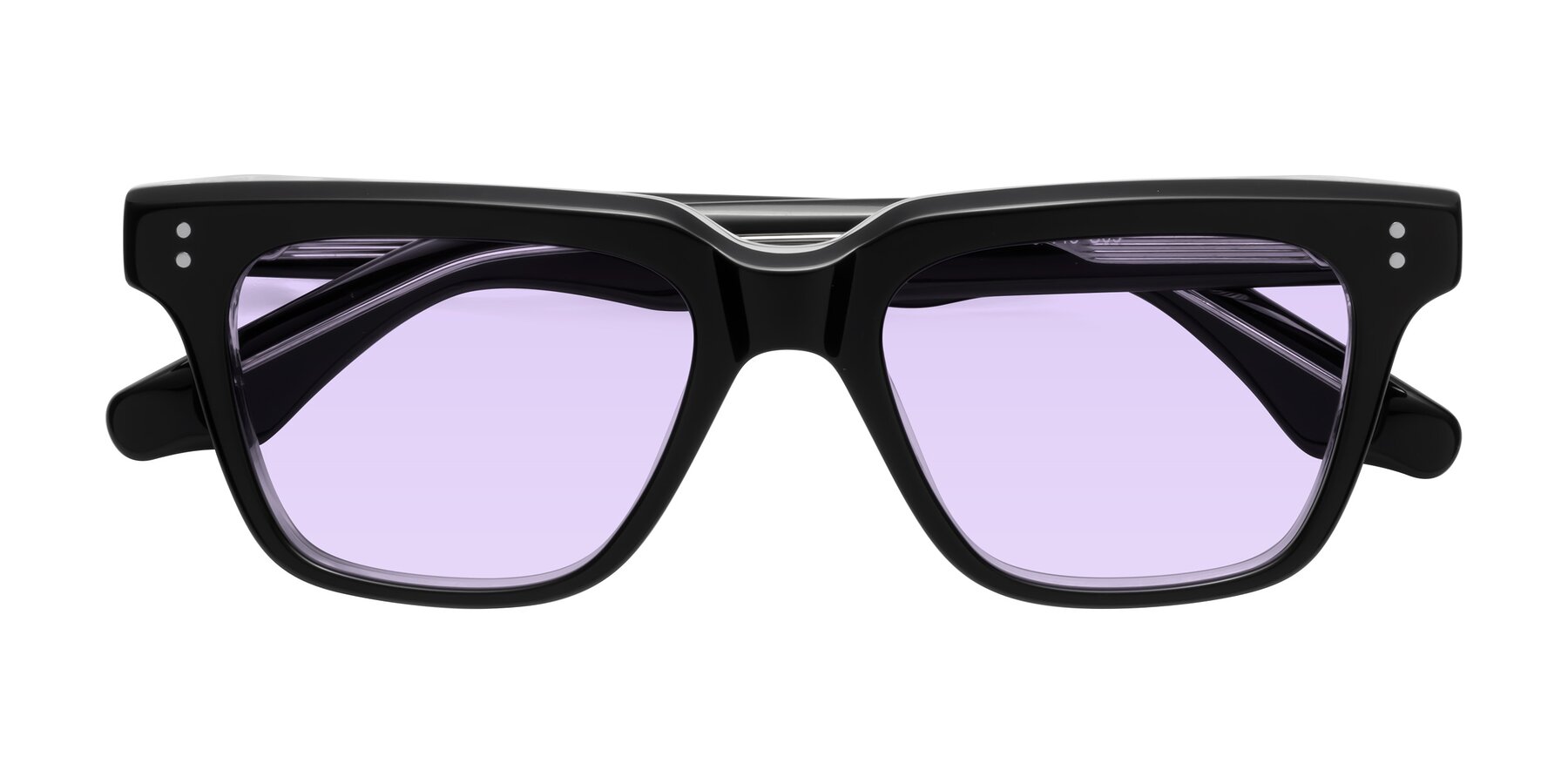 Folded Front of Gates in Black-Clear with Light Purple Tinted Lenses