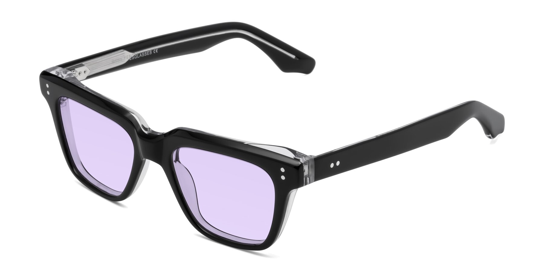 Angle of Gates in Black-Clear with Light Purple Tinted Lenses