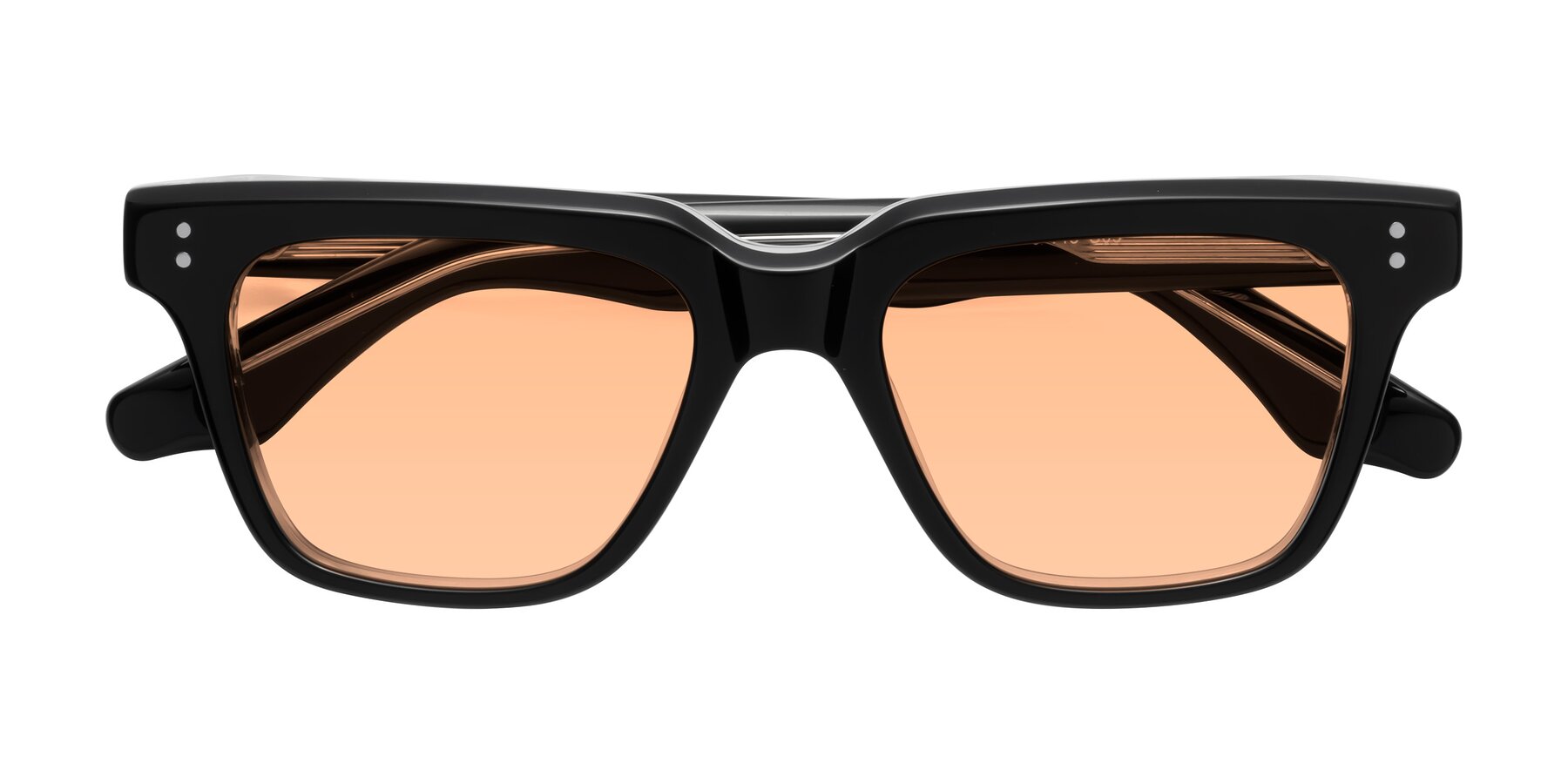 Folded Front of Gates in Black-Clear with Light Orange Tinted Lenses