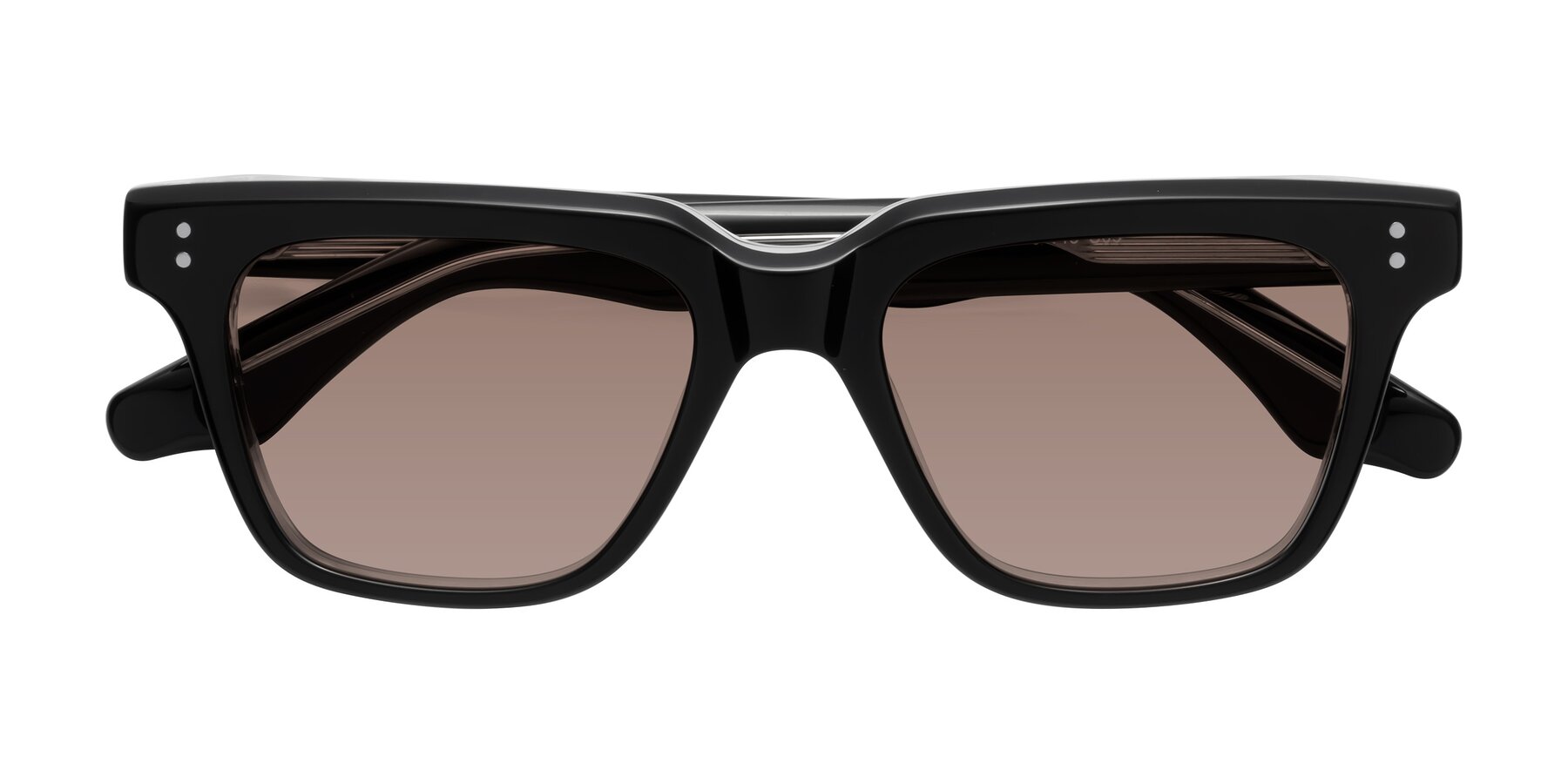 Folded Front of Gates in Black-Clear with Medium Brown Tinted Lenses