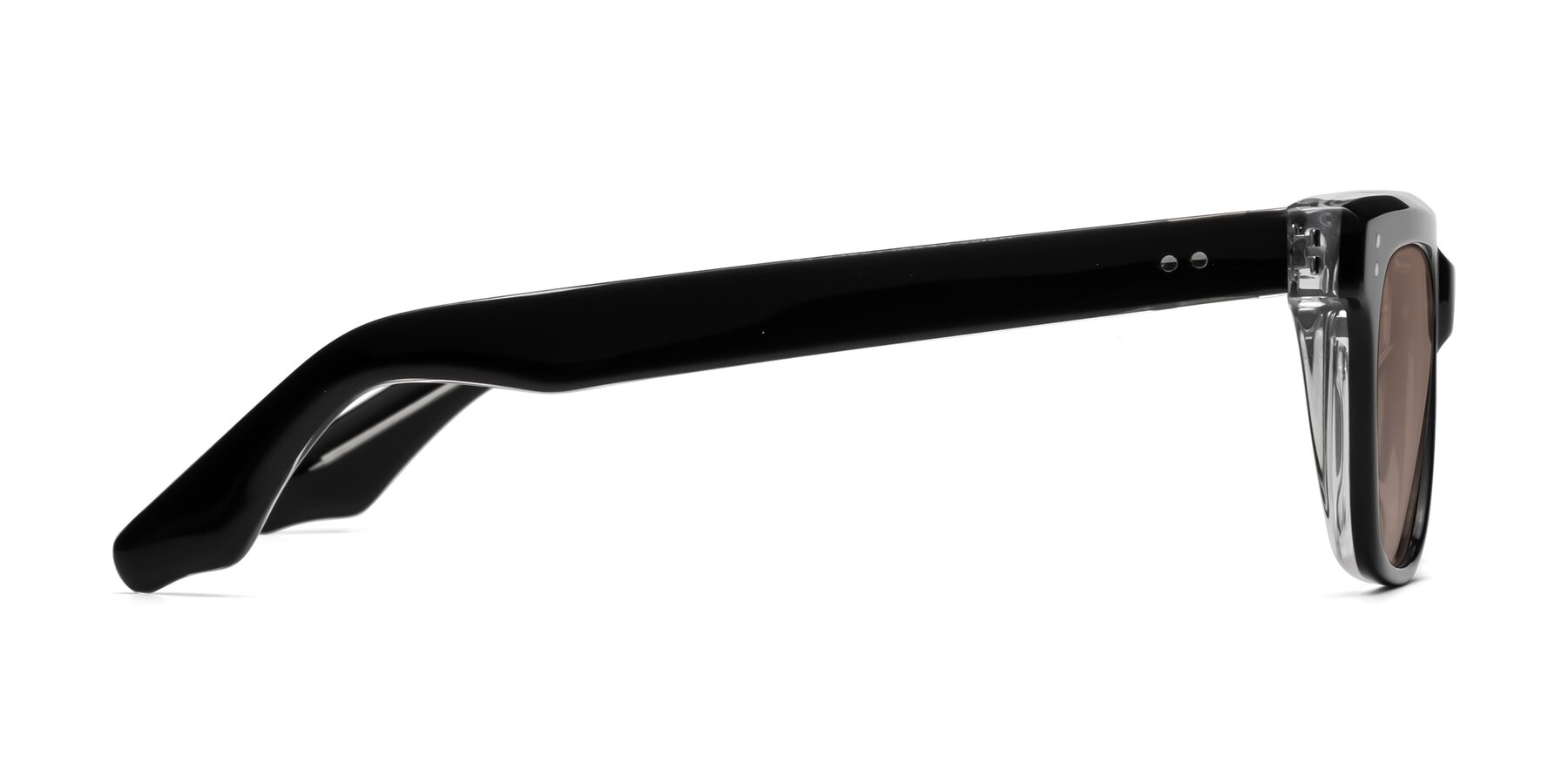 Side of Gates in Black-Clear with Medium Brown Tinted Lenses