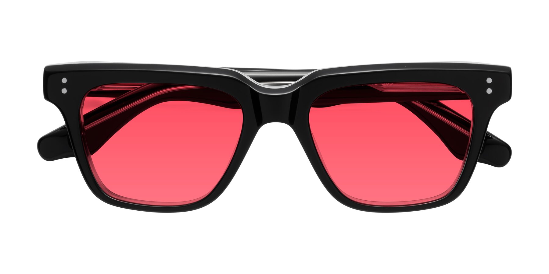 Folded Front of Gates in Black-Clear with Red Tinted Lenses