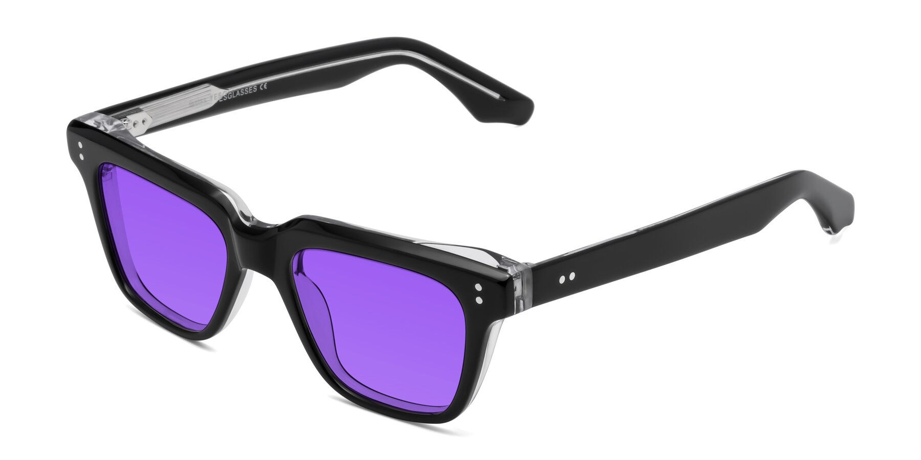 Angle of Gates in Black-Clear with Purple Tinted Lenses