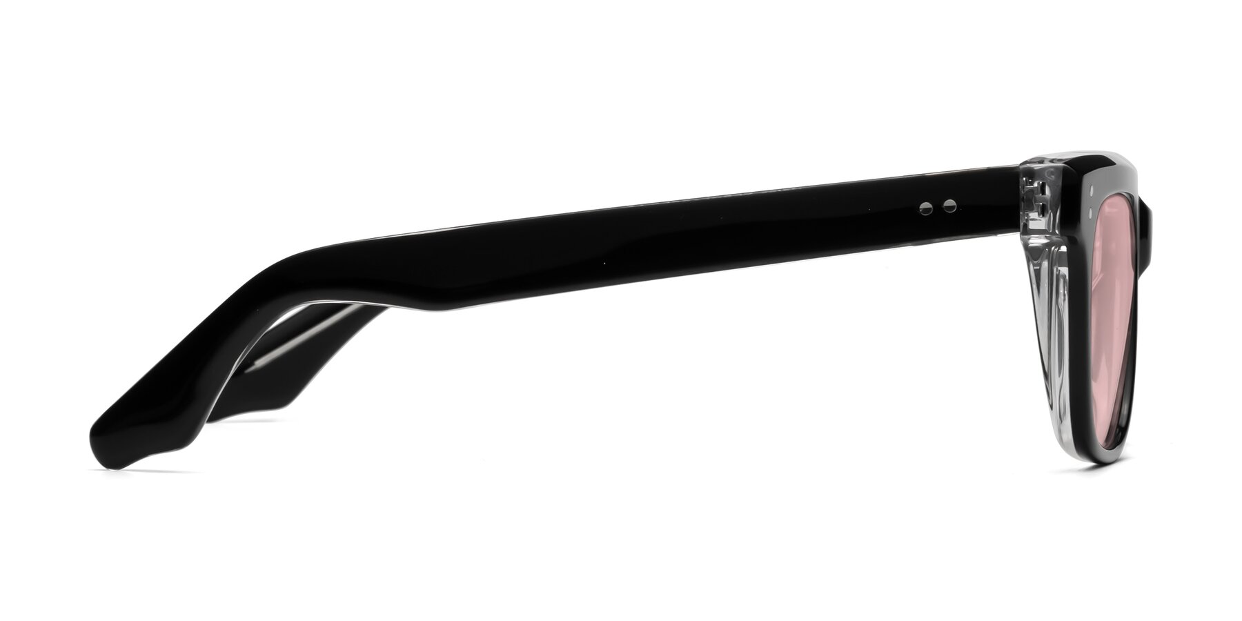 Side of Gates in Black-Clear with Light Garnet Tinted Lenses