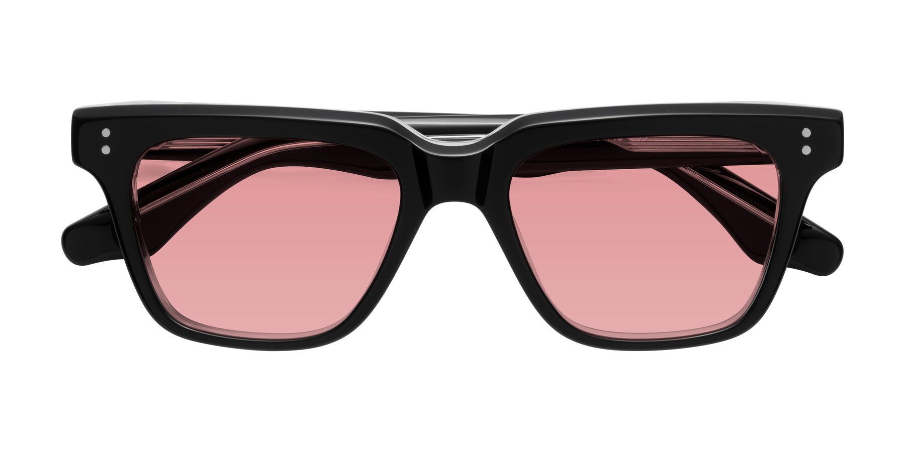 Folded Front of Gates in Black-Clear with Medium Garnet Tinted Lenses