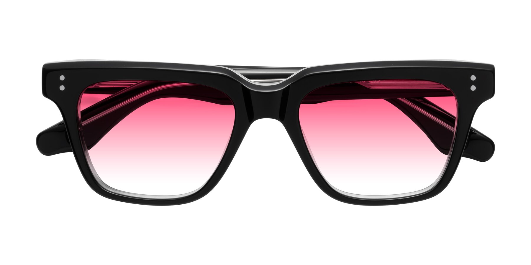 Folded Front of Gates in Black-Clear with Pink Gradient Lenses