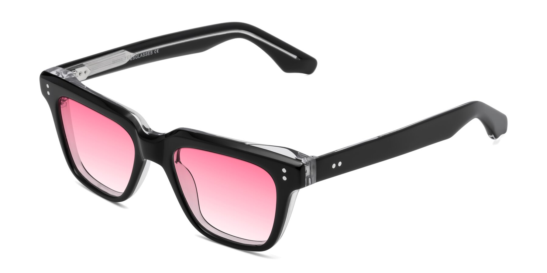 Angle of Gates in Black-Clear with Pink Gradient Lenses