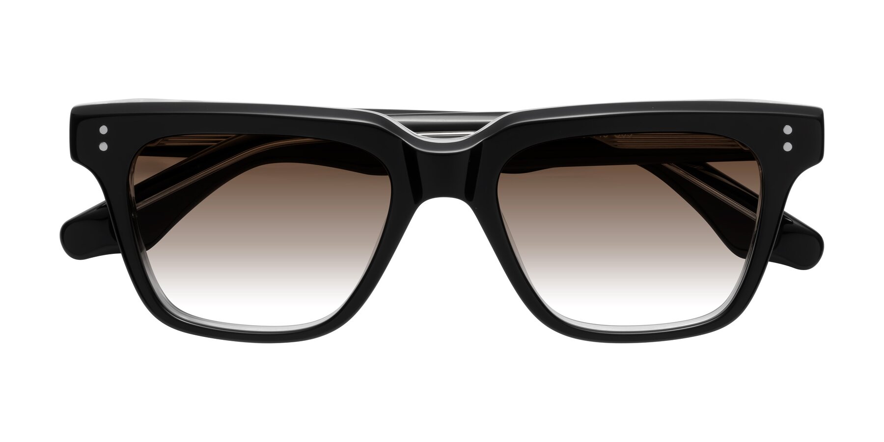 Folded Front of Gates in Black-Clear with Brown Gradient Lenses