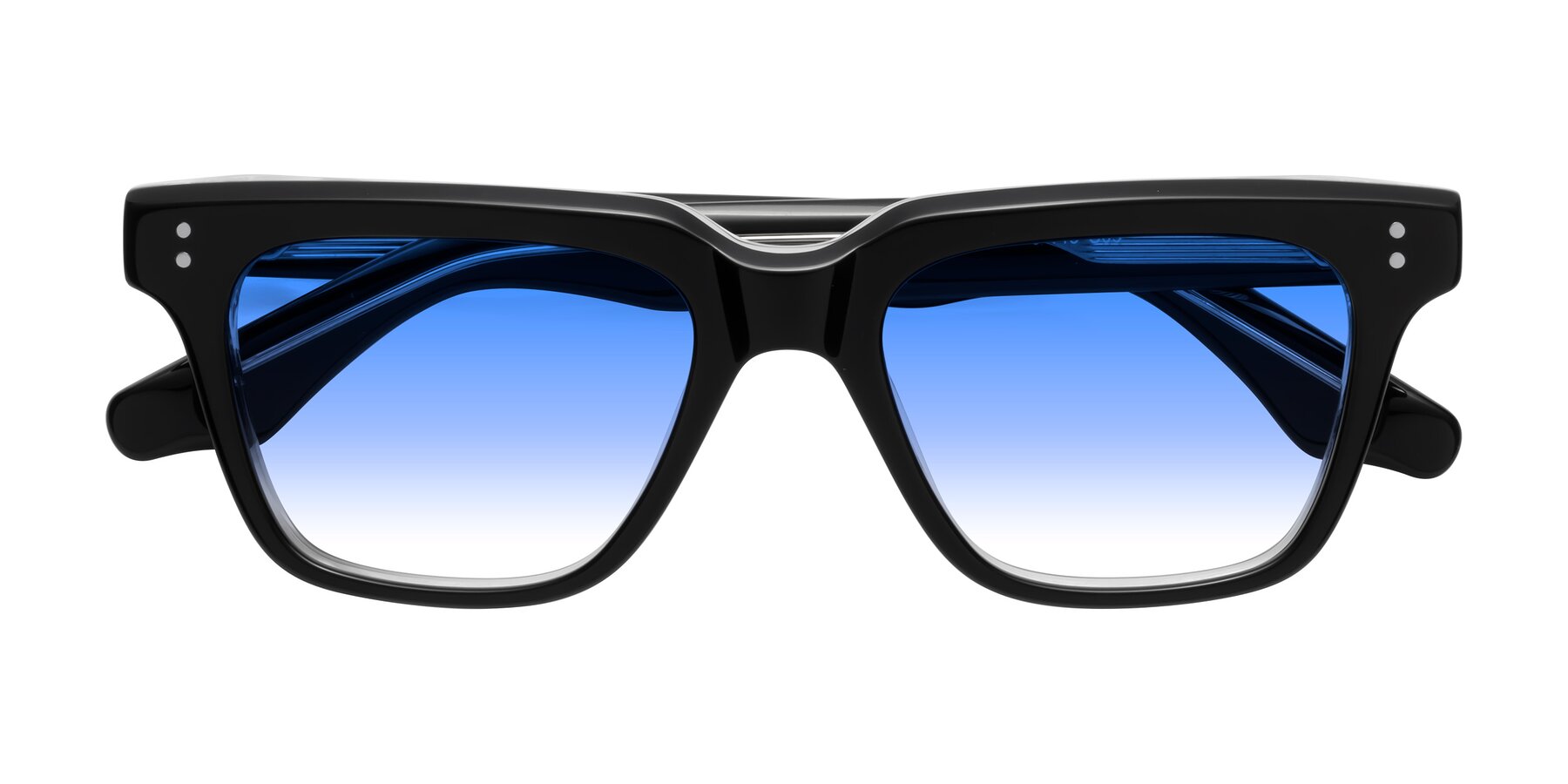 Folded Front of Gates in Black-Clear with Blue Gradient Lenses