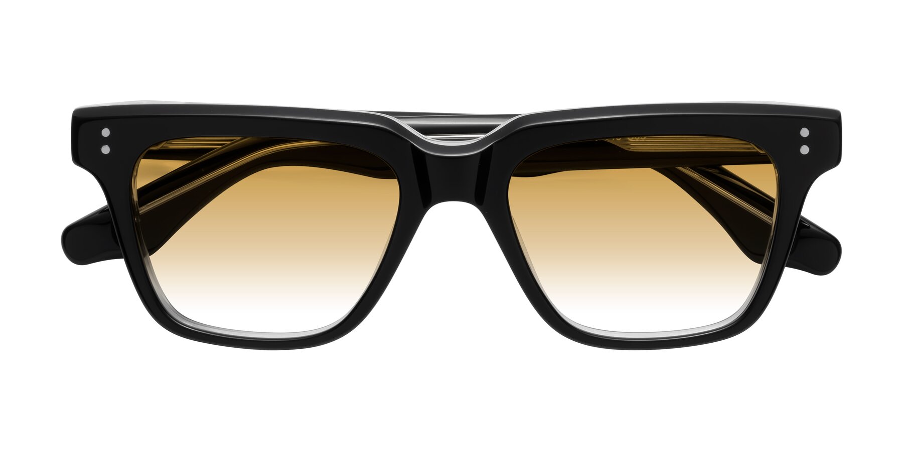 Folded Front of Gates in Black-Clear with Champagne Gradient Lenses