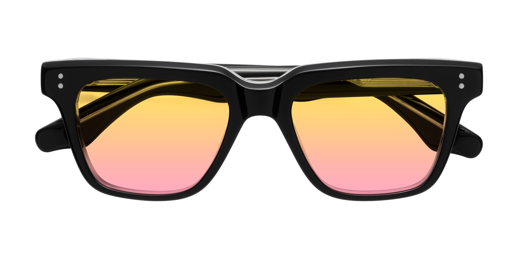 Folded Front of Gates in Black-Clear with Yellow / Pink Gradient Lenses