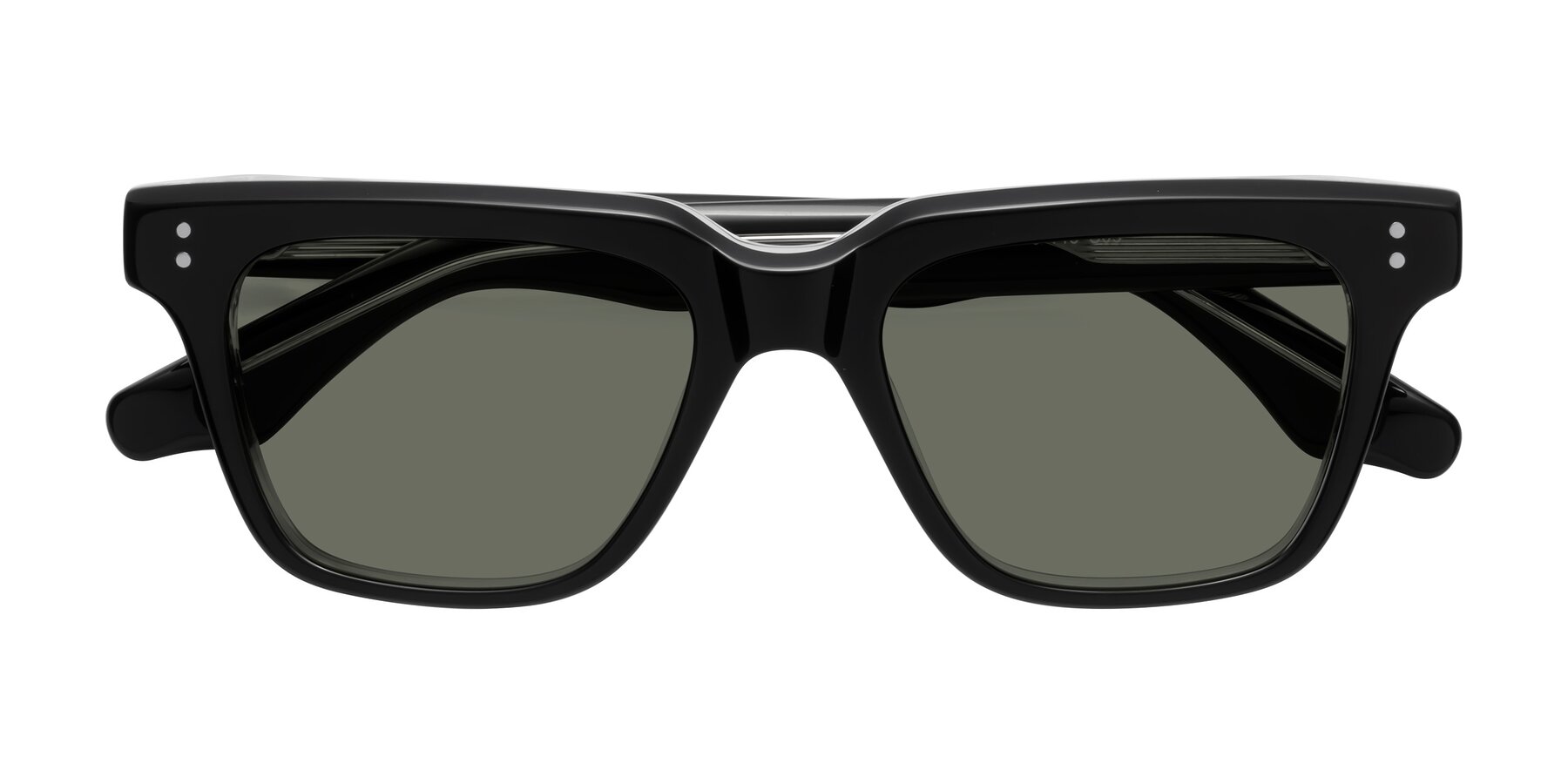 Folded Front of Gates in Black-Clear with Gray Polarized Lenses