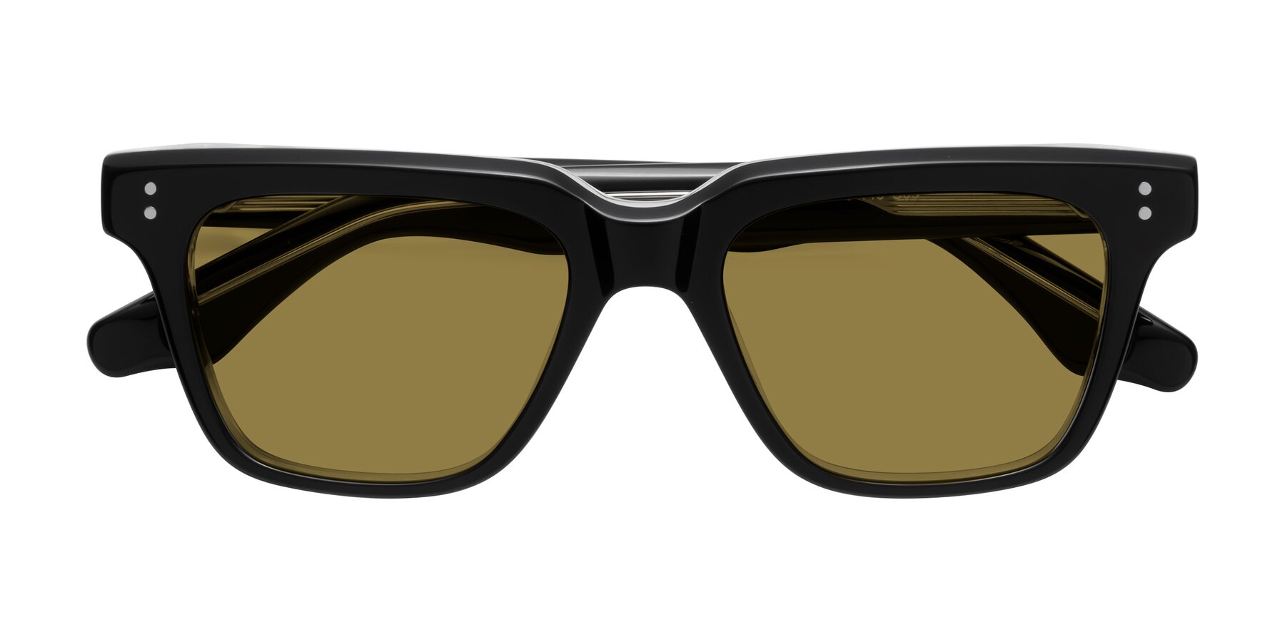 Folded Front of Gates in Black-Clear with Brown Polarized Lenses