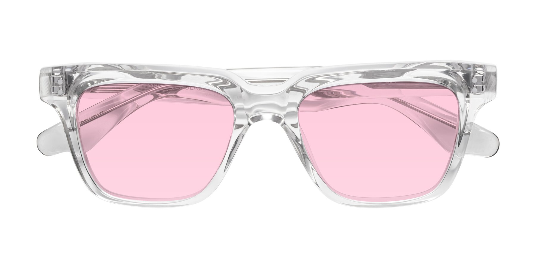 Folded Front of Gates in Clear with Light Pink Tinted Lenses