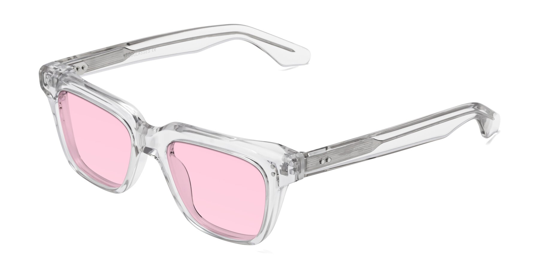 Angle of Gates in Clear with Light Pink Tinted Lenses