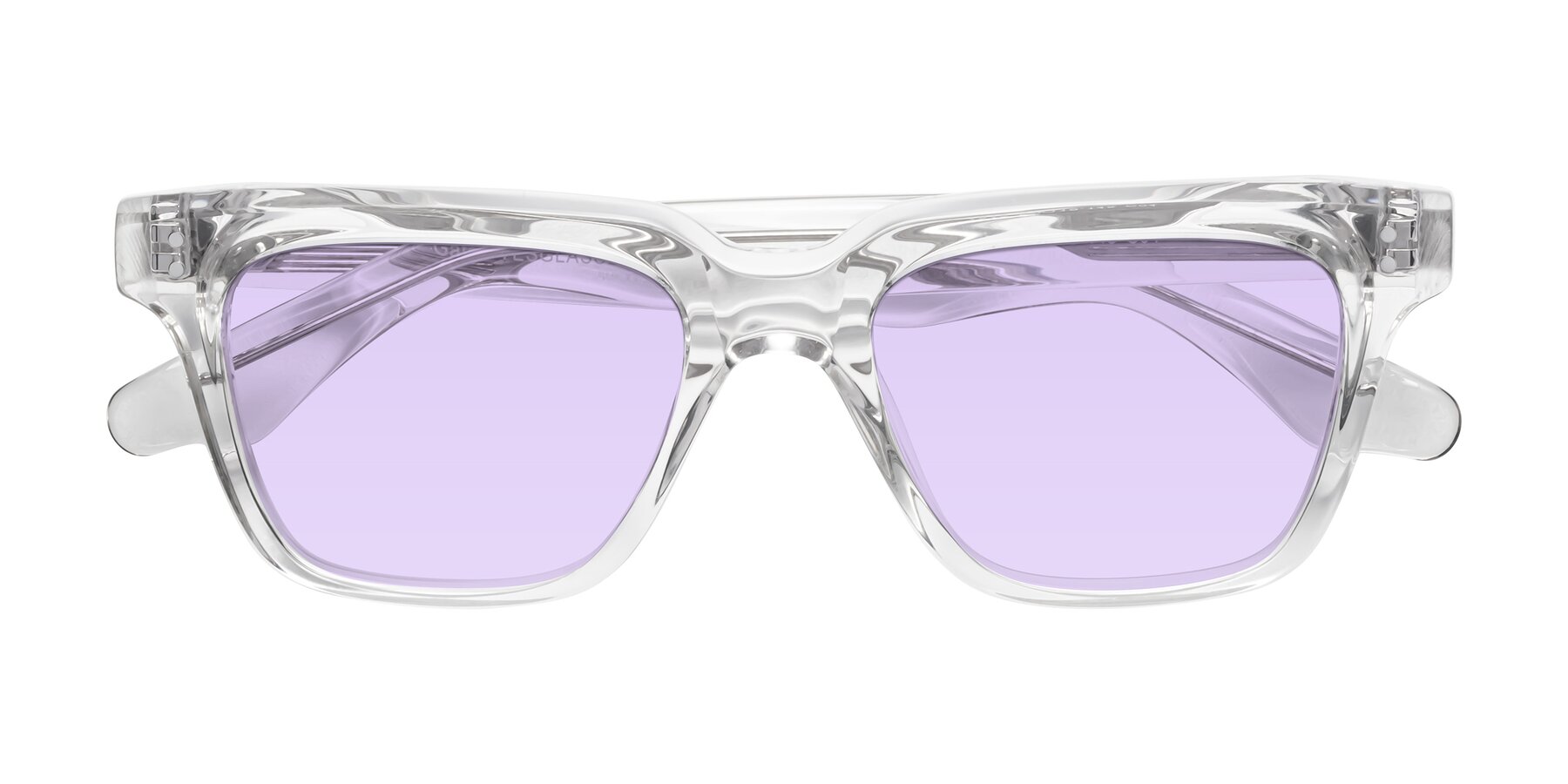 Folded Front of Gates in Clear with Light Purple Tinted Lenses