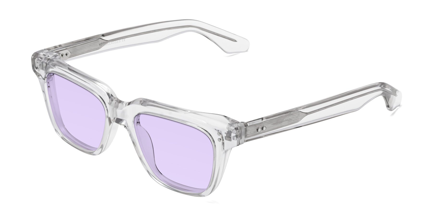 Angle of Gates in Clear with Light Purple Tinted Lenses