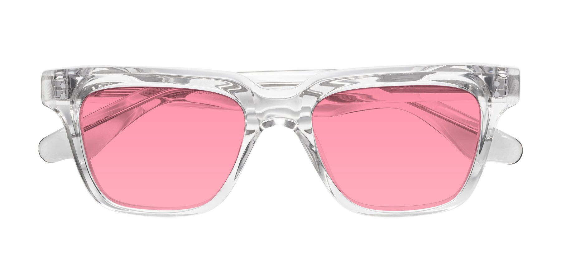 Folded Front of Gates in Clear with Pink Tinted Lenses