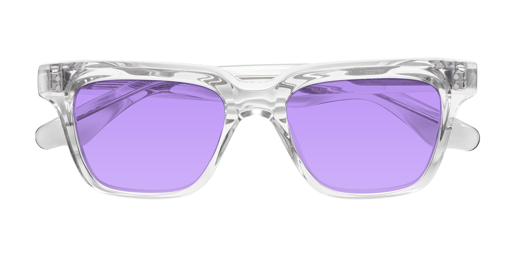 Folded Front of Gates in Clear with Medium Purple Tinted Lenses