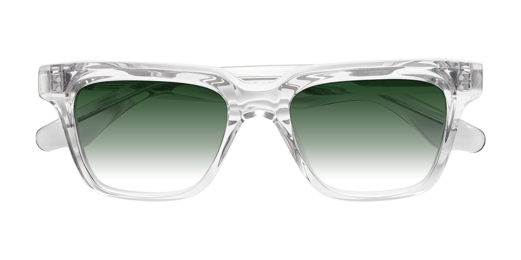 Folded Front of Gates in Clear with Green Gradient Lenses