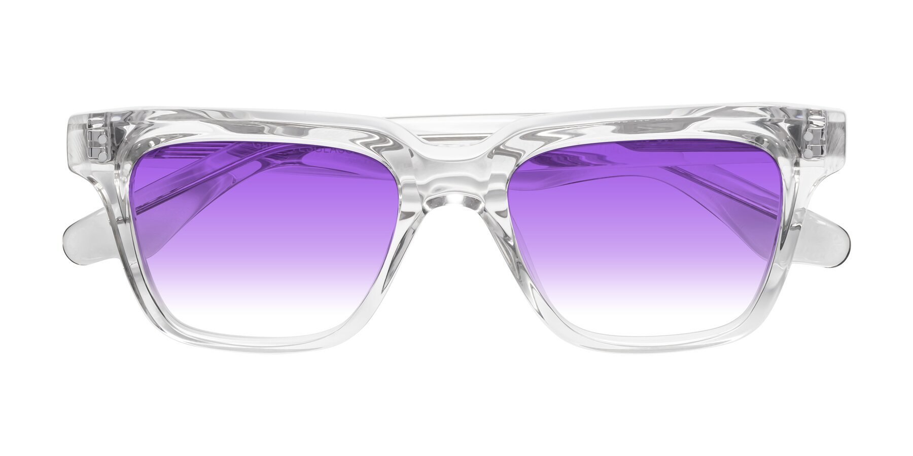 Folded Front of Gates in Clear with Purple Gradient Lenses