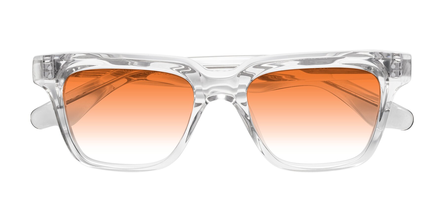 Folded Front of Gates in Clear with Orange Gradient Lenses