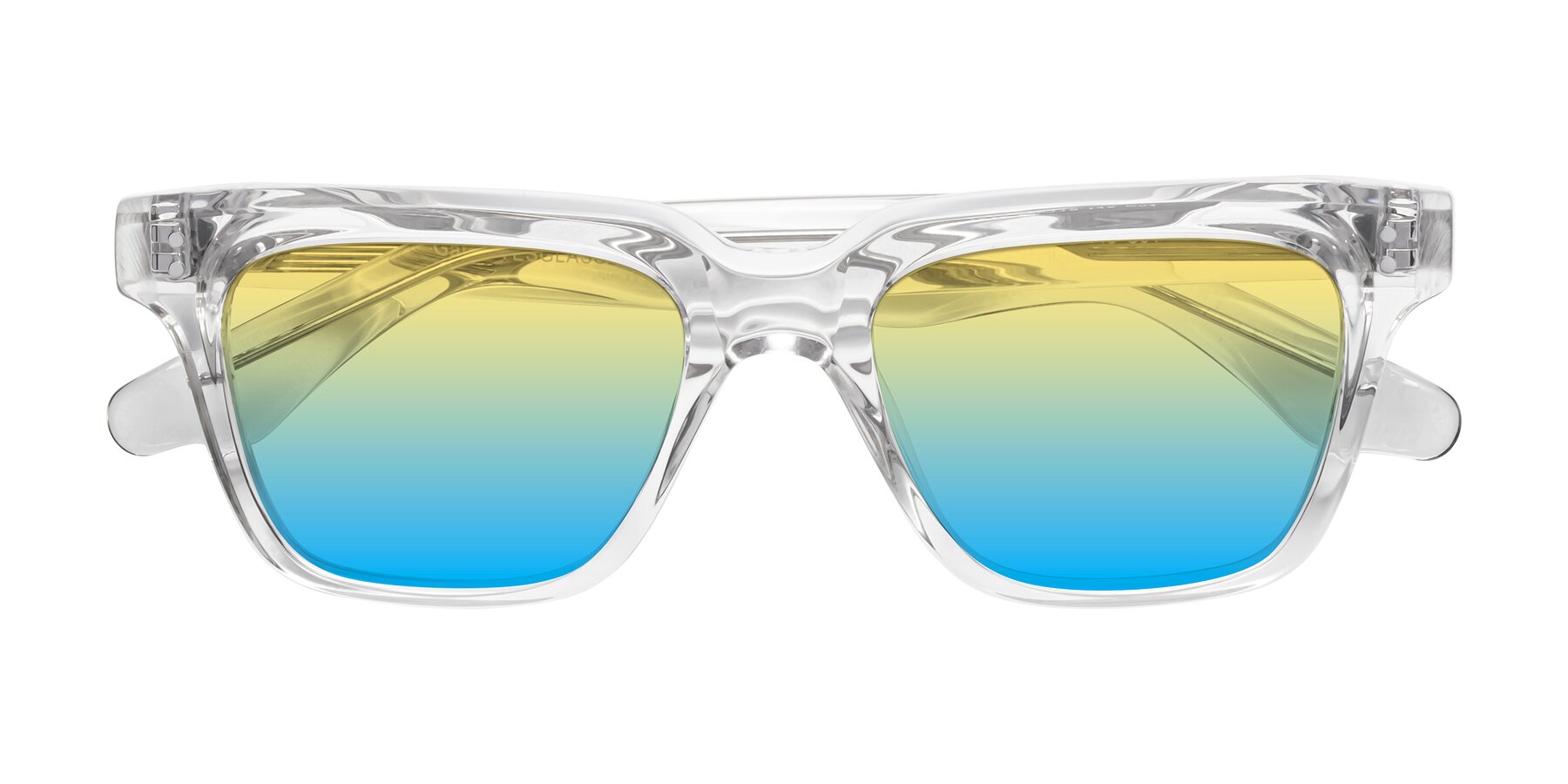 Folded Front of Gates in Clear with Yellow / Blue Gradient Lenses